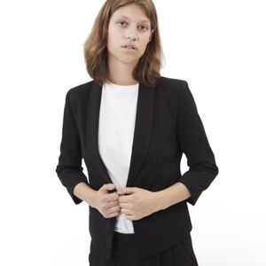 Minimum Evaline black women's blazer jacket 38 3/4 sleeve career business button
